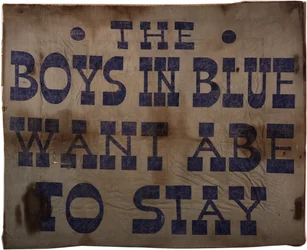 Die Jungs in Blau wollen, dass Abe bleibt, 1864 (Textilbanner)